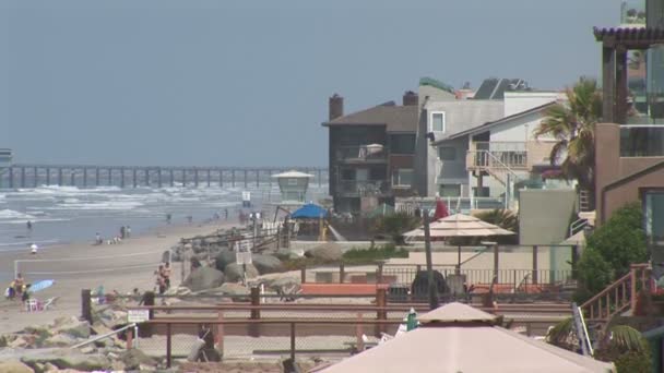 Playa en el océano en San Diego — Vídeos de Stock