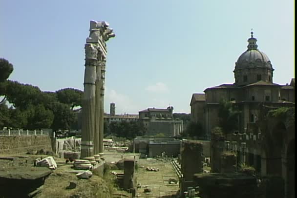 Forum ruins in Rome — Stock Video