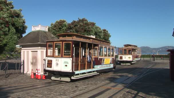 Coches de cable en San Francisco — Vídeos de Stock