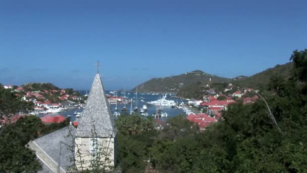 Gustavia Harbor on Caribbean — Stock video