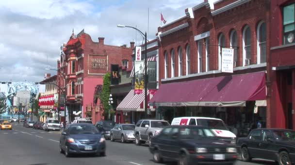 Jalan di Market Square di Victoria City — Stok Video