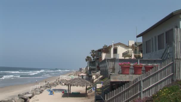 Strand van de Oceaan in San Diego — Stockvideo