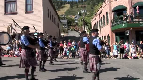 Parade in Park city — Stock Video