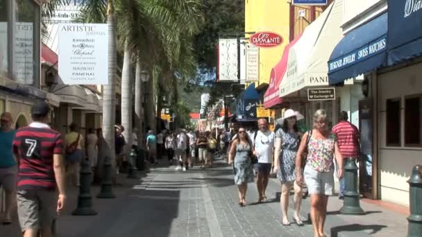 Город Филипсбург на острове Синт-Мартен — стоковое видео