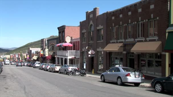 Calle principal en Park City — Vídeos de Stock