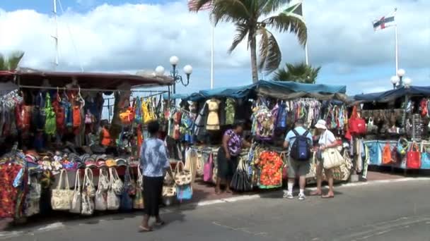 Mercado abierto de Marigot — Vídeos de Stock