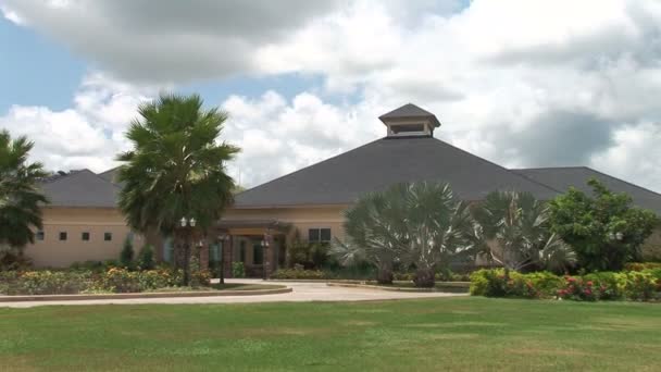 Golf Clubhouse on Caribbean — Stock Video