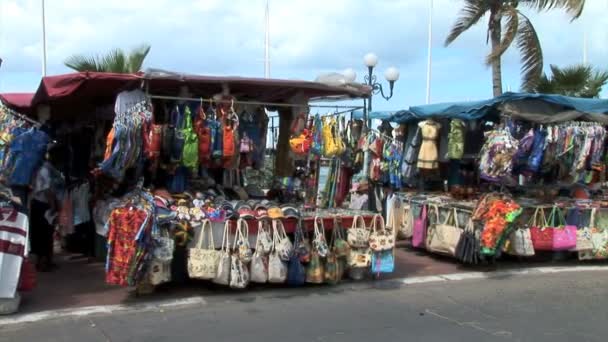 Marigot openmarkt — Stockvideo