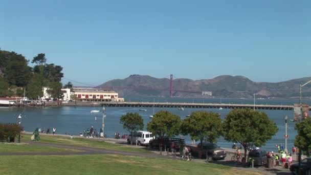 Golden Gate Bridge view from Park — Stock video