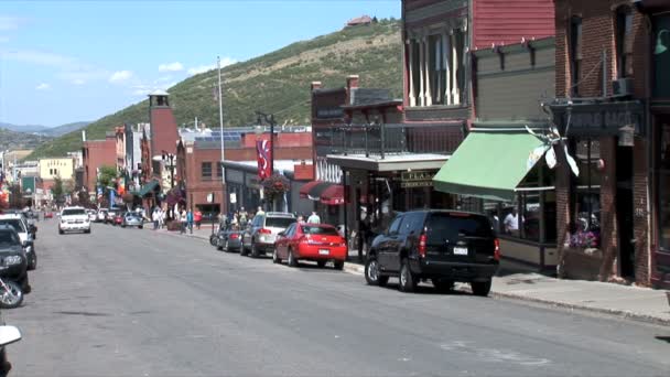 Calle principal en Park City — Vídeos de Stock