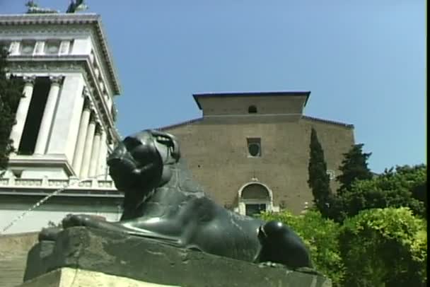 Άγαλμα σιντριβάνι της Ρώμης — Αρχείο Βίντεο