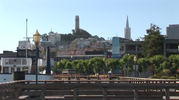 Телеграфный холм Сан-Франциско — стоковое видео