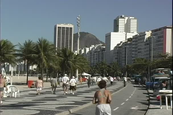 Bikeway Park Copacabana w Rio de Janeiro — Wideo stockowe