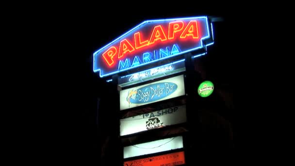 Palapa Marina Sign — Stock Video