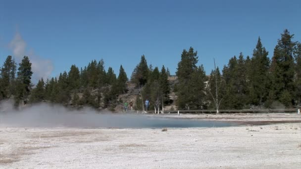 Passerella al campo di Geyser — Video Stock