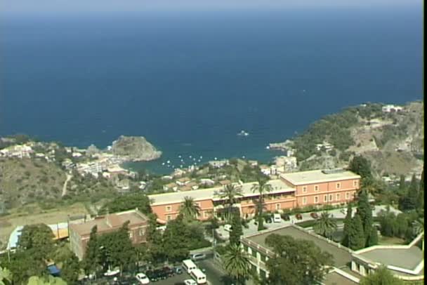 Taormina city bay in griechenland — Stockvideo