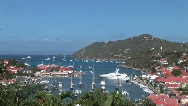 Porto de Gustavia no Caribe — Vídeo de Stock