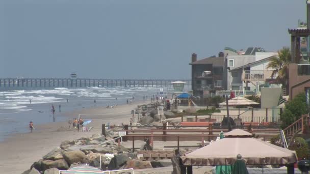 Strand am meer in san diego — Stockvideo