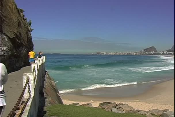 Rio de Janeiro Copacabana-Park sétány — Stock videók