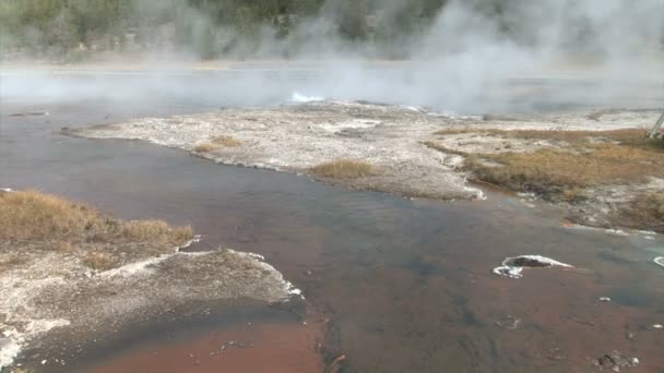 Lago de vapor no Parque Nacional de Yellowstone — Vídeo de Stock