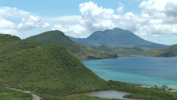 Peninsula on Caribbean island — Stockvideo