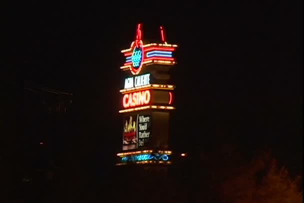 Casino Sign at dark background — Stock Video