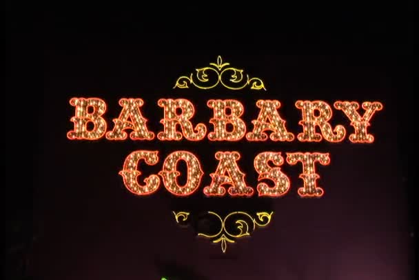 Barbary Coast znak w Las Vegas — Wideo stockowe