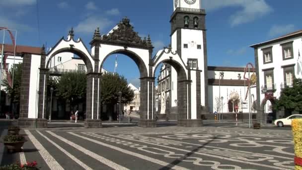 Porta Delgada ciudad en Portugal — Vídeo de stock