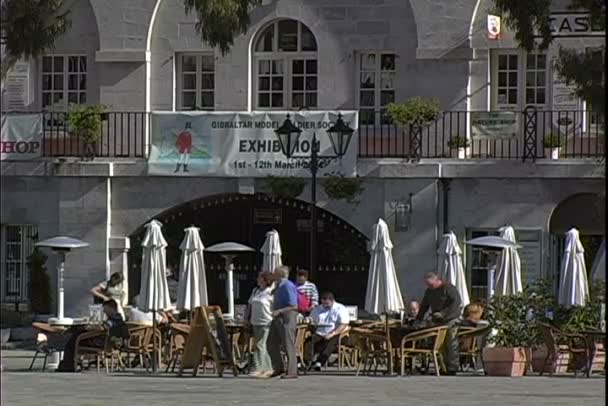 Casemates Cafe na Manhã em Gibraltar — Vídeo de Stock