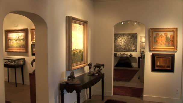 Galeria de arte interior — Vídeo de Stock