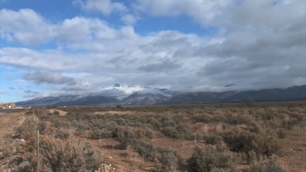 Taos bergen landschap — Stockvideo