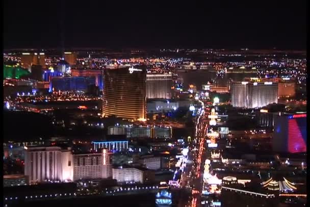 Las Vegas Nachtsicht — Stockvideo