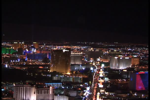 Ночной вид Лас-Вегаса — стоковое видео