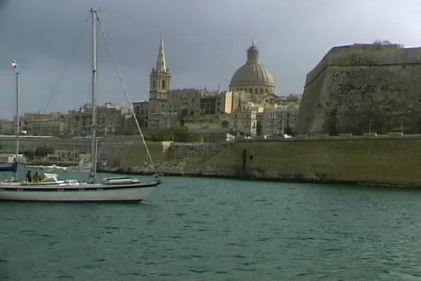 Grand Harbour op Malta — Stockvideo