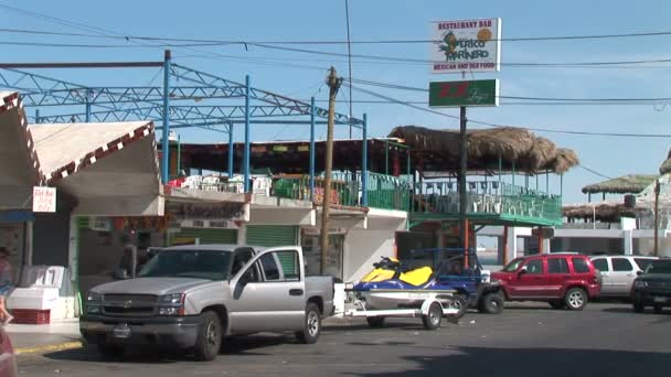 Mercado de peixe na cidade mexicana — Vídeo de Stock
