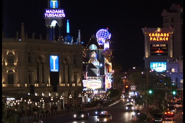 Tráfego em Las Vegas à noite — Vídeo de Stock