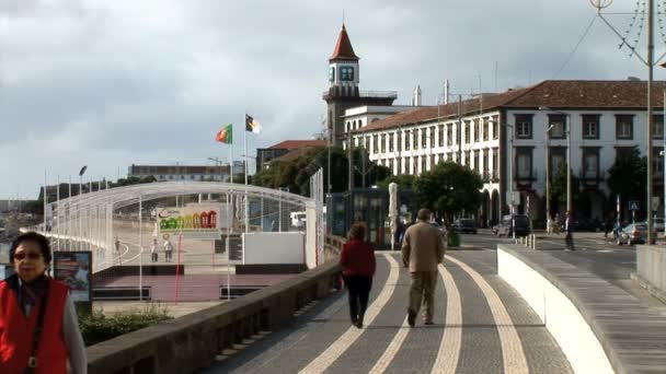 Порта-Делгада в Португалии — стоковое видео