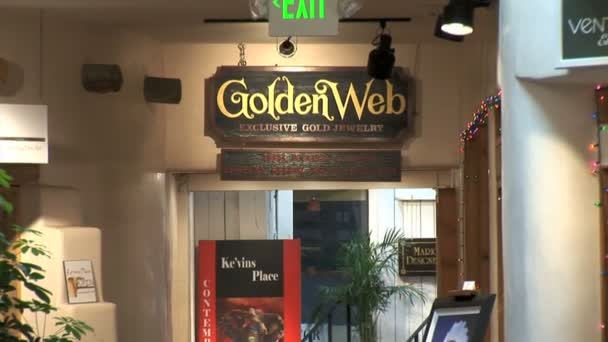 Golden Web Jewelry Hallway — Stock Video