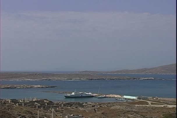 Delos eiland kust in Griekenland — Stockvideo