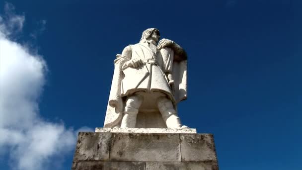 Estátua de Goncalo Velho Cabral — Vídeo de Stock