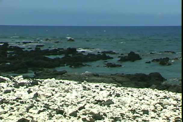 Άσπρη παραλία βράχου — Αρχείο Βίντεο