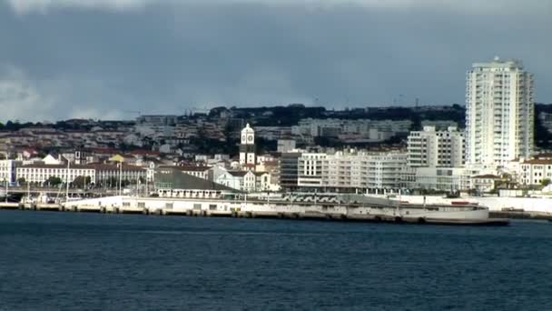 Ponta Delgada Marina — Stok video