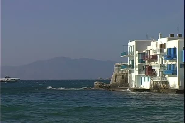 Little Venice coast in Greece — Stock Video
