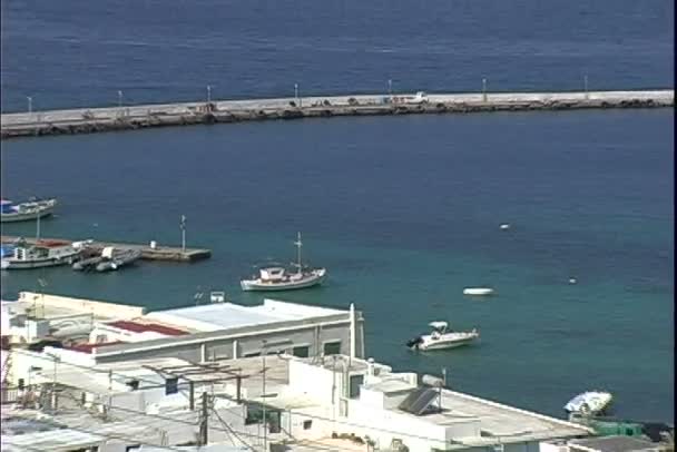 Mykonos Harbour in Greece — Stock Video