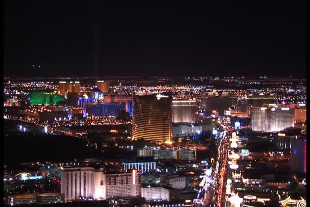 Las Vegas Nachtsicht — Stockvideo