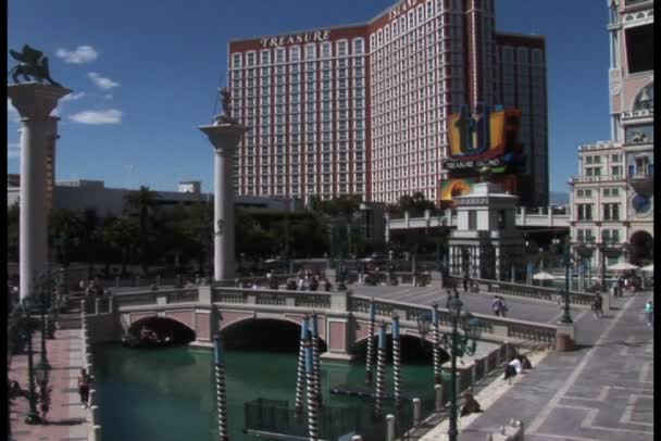 Venetiansk innergård i Las Vegas — Stockvideo