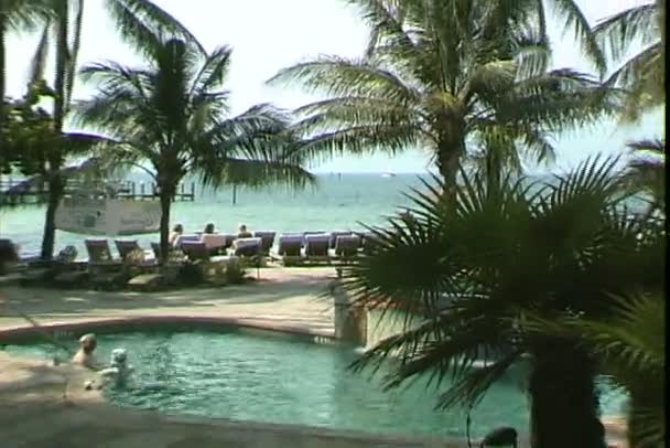Piscina de praia de coco — Vídeo de Stock
