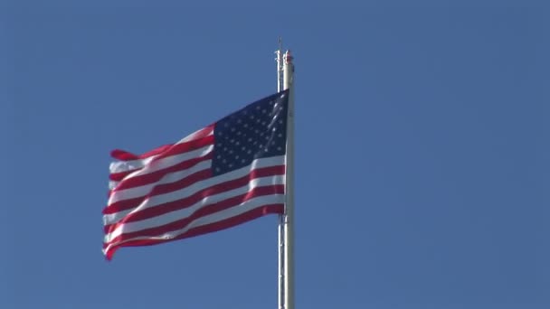 USA flag on sky background — Stock Video