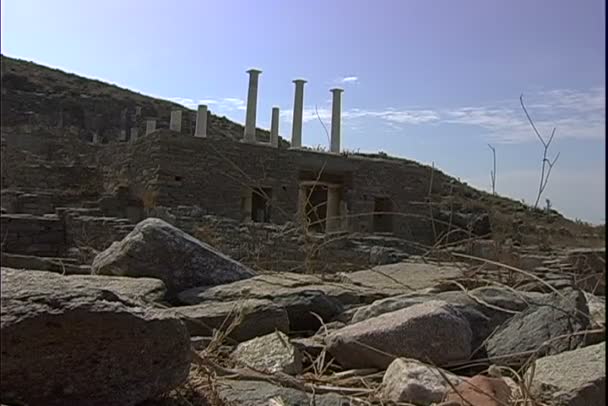 Delos ruïnes in Griekenland — Stockvideo