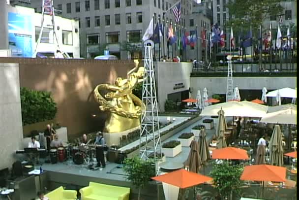 Café Rockefeller en Nueva York — Vídeo de stock